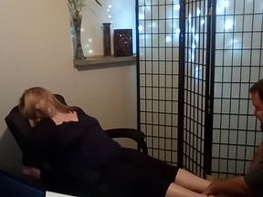 Feet tickle in handcuffs