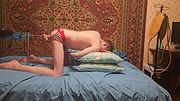 Horny gay Stretches Tight Hole Fuck Machine