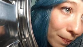 That Slut Got Her Naked Ass Lodged in the Washing Machine