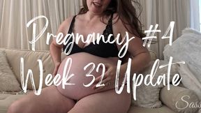Pregnancy 4 Week 32 Update - A candid pregnant scene featuring Pregnant Belly, Belly Fetish, Growing Belly & Belly Button Fetish ft MILF Sassypantz