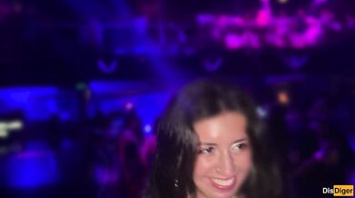 Brunette gets railed doggystyle in nightclub toilet took every drop ass first
