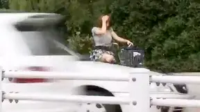 Biker Babe Rides Wild on Dildo Seat – Screaming Orgasm Rush!