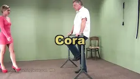 Cora takes painful booty whipping in bondage position