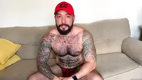 Hairy hottie Julian Torres fucked by a machine