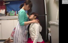 Passionate lesbian kissing