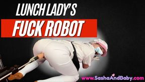 Gagged Lunch Lady Fuck Robot - Crotchless - Mask Fetish