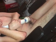Quadriplegic Using Hitachi Wand In Wheelchair