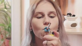Mom, look, I'm a smoking fetish girl