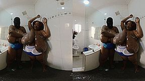 VR180 3D - A hot Morning Shower with Angela & Krissy (Clip No 2984 - 6K mp4 version)