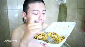 eating corn on the cob like a pig