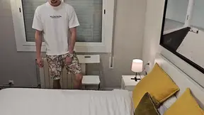 Hot Latina nurse gives a blowjob to her older patient