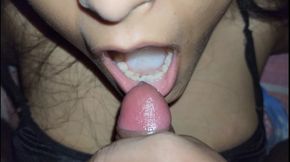 Beautiful Indian gf huge cum on mouth