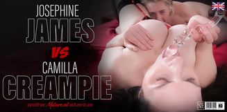 Big tit MILFs Camilla Creampie and Josephine James have a lesbian affair and things got wet!