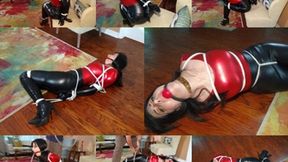 Tightly hogtied in her shiny spandex, over the knee boots and long gloves (MP4 SD 3500kbps)