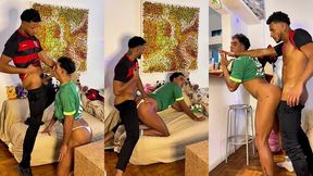 assistindo a final do jogo de futebol com meu amigo olha no que deu