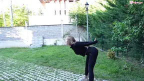Hottest teen braces herself for deepthroat and hard fuck in backyard