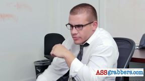 Hardcore Interracial Threesome – Big Cock Gay Studs Dominate at the Office
