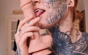 Blowjob on a Realistic Dildo