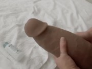 Jerking Off My Silicone Injected Monster Cock