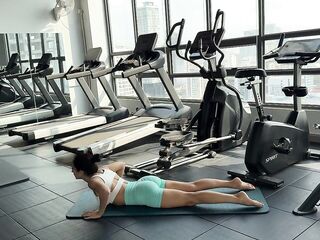 Yoga in Petite Butt Shorts at the Gym