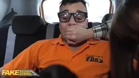 Sex Driving School – Backseat Threesome with Big Tits