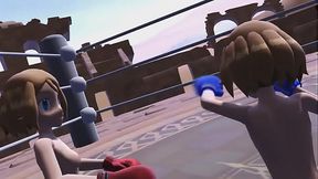 (MMD) Serena VS Serena Pokemon Mirror Boxing Match Catfight