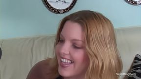 The energetic and slender blonde provides a firm and slender area for stretching by a large black genitalia.