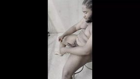 NymphoRogue Strokes Big Black Dick Outdoors
