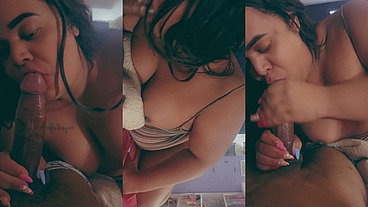 BlowjobqueenTs - 27 cm do cafuçu gostoso não cabe na boca da travesti gulosa