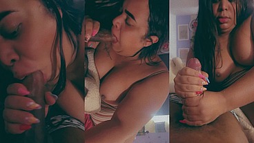 BlowjobqueenTs - 27 cm do cafuçu gostoso não cabe na boca da travesti gulosa