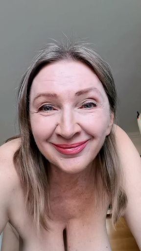 Busty GILF talks dirty while fingering her pussy