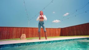 Krispeachi takes her First Ever Fully Clothed Swim in a Winter Outfit