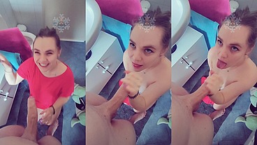 Good morning blowjob in the bathroom ?