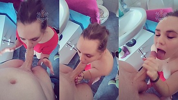 Good morning blowjob in the bathroom ?