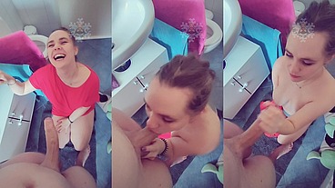 Good morning blowjob in the bathroom ?