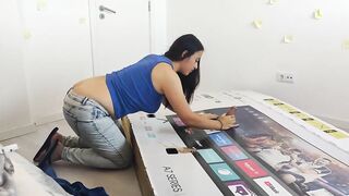 Fucking my step mother through a hole into a box she thought
