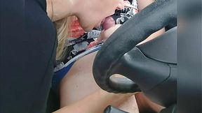 Dirty Dutch slut gives road head until cumshot