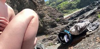 久しぶりに野外射精。釣り人に見られたかも。