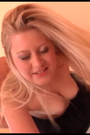 Blonde milf in lingerie gets pussy destroyed after an interview