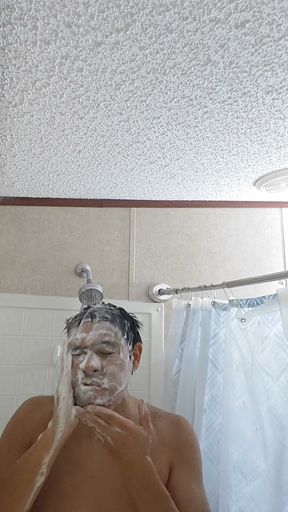 Cleaning Up in the Tub Bathing Solo and Rinsing Off