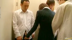 Sexy and sweet Akari Asahina taken from behind in the office