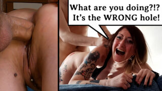 Broer neukt amateur volwassen MILF-meisje en geeft haar een smerige anale creampie door een grote lul