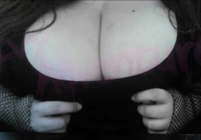 Hot wife, otaku nerd, watching hentai while playing with her big tits #6