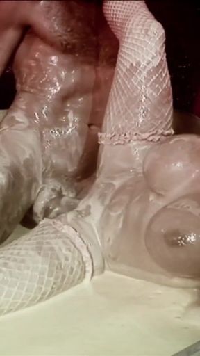 Jaw-dropping moment from &quot;A racy photo shoot becomes messy once the blonde covers herself with food before banging&quot;