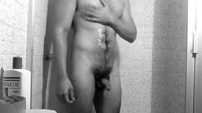 latin muscle boy taking shower