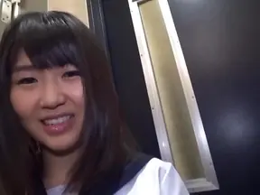 Sex in the toilet for young Japanese in sexy unifrom