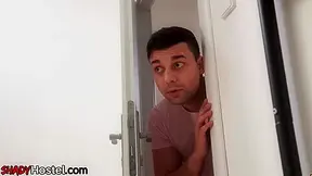Hotel slut caught playing with pussy fucked from behind