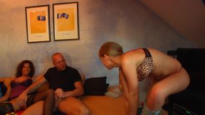 German Mature Couple's Steamy Threesome with 20yo Babysitter!