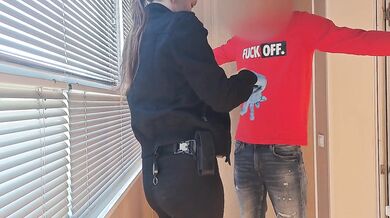 Russian airport security teased then got throat fucked hard with cum all over her face