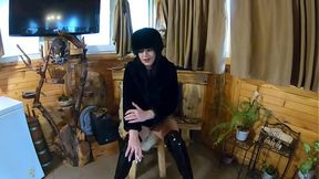 MilfyCalla- Deep blow-job while wearing fur coat and shiny boots- preview